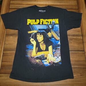 Pulp Fiction Black Unisex Tee Uma Thurman - Size Medium